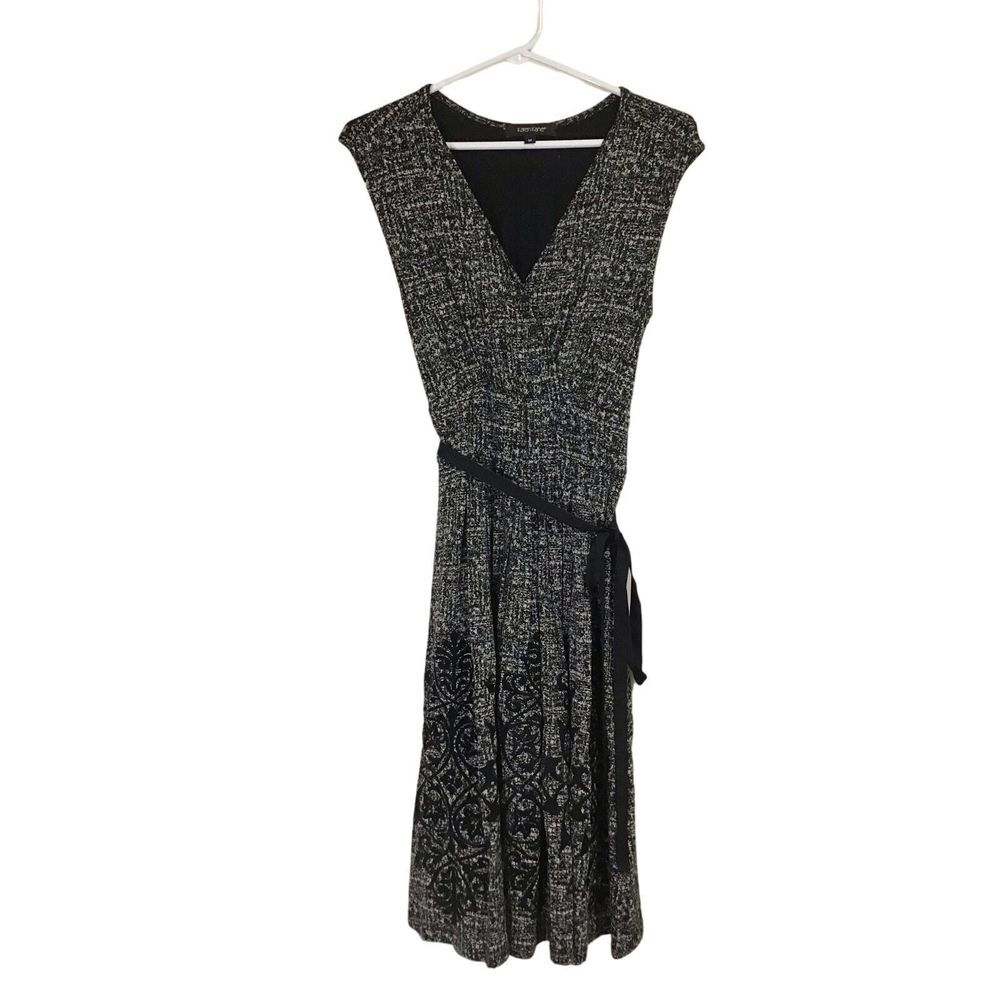 Karen Kane Black White‎ Wrap Style Dress Women's Size Medium